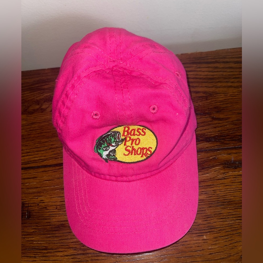 Bass Pro Shops Hat/Cap Toddler Size Bright Pink Elastic Strap‎ Back